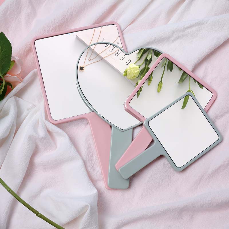 E-Commerce direct sales mirror tremolo live welfare handle mirror activity handheld mirror square makeup mirror love mirror