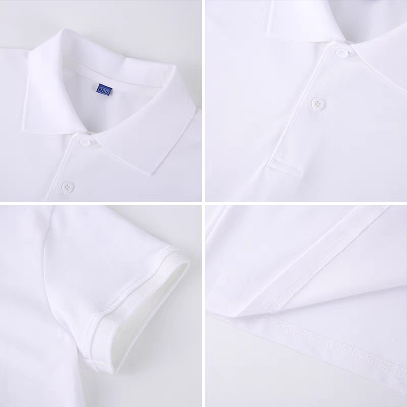 Pure Cotton Girls Boys 1-16 Years Old Short-sleeved T-shirt Big Kids Summer White Teacher Polo Shirt Performance School Uniform Solid Color