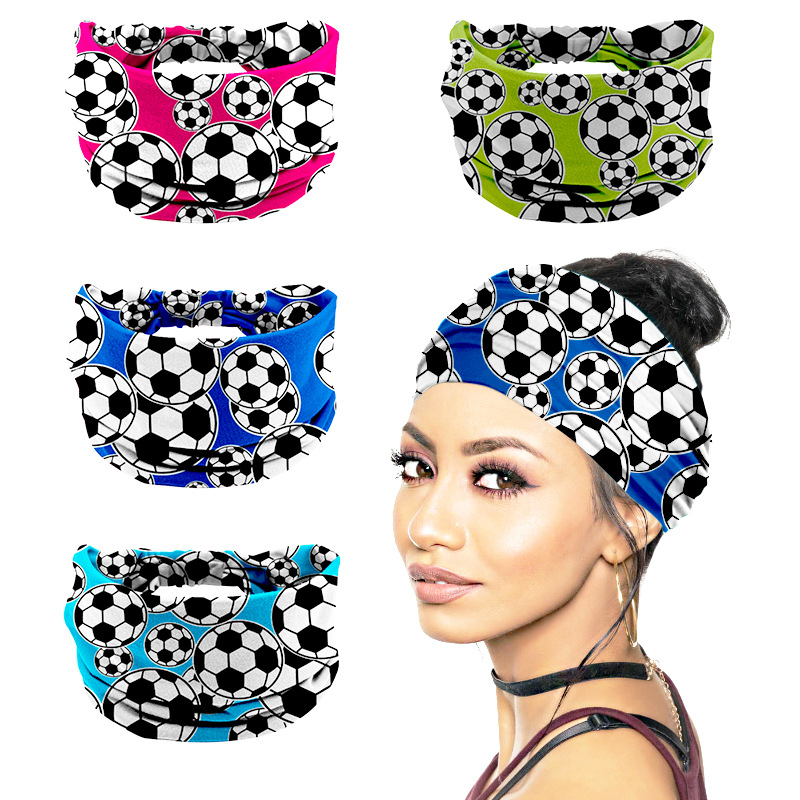 Europe and the United States widened 15cm football elastic super wide knotted hair band men's and women's sports face sweat absorbent head