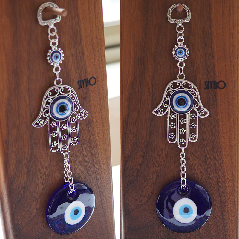 Blue eyes alloy Palm pendant Devil's Eye Glass Eye pendant Turkish jewelry foreign trade cross-border supply