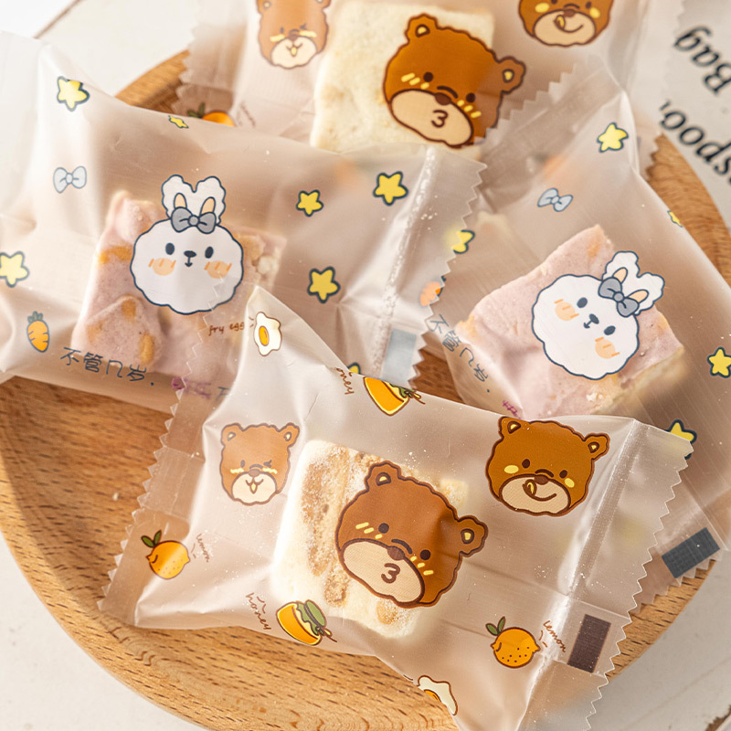Transparent Snowflake Crisp Bag Baking Biscuit Candy Nougat Cookie Milk Date Machine Sealed Bag Independent Small Wrapping Paper