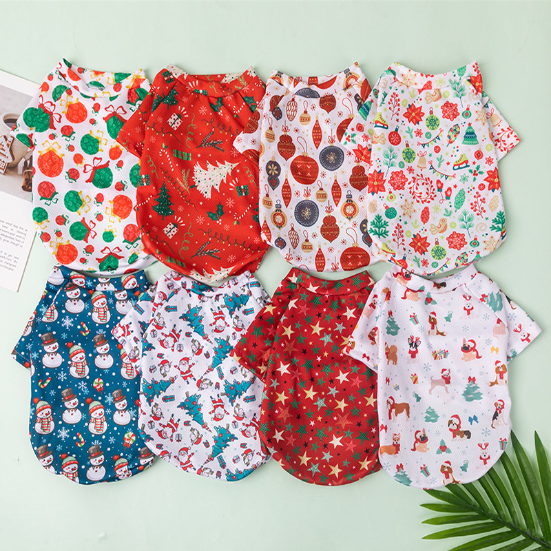 2022 New Christmas Dog Clothes New Year Teddy Bitter Bear Bomei Cat Pet Large Spot Factory Outlet