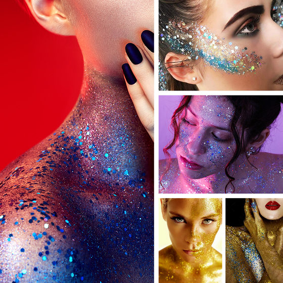 Fit Colors 8 Color Body Painted Sequins Stick Face Lip Star Glitter Eyeshadow Holiday Stage Makeup Cross 