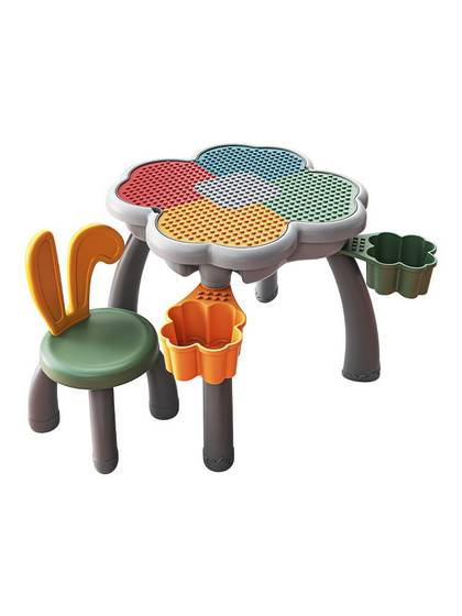 Wangao building block table compatible with Lego children's building blocks particle puzzle assembled multi-functional study table wholesale toys