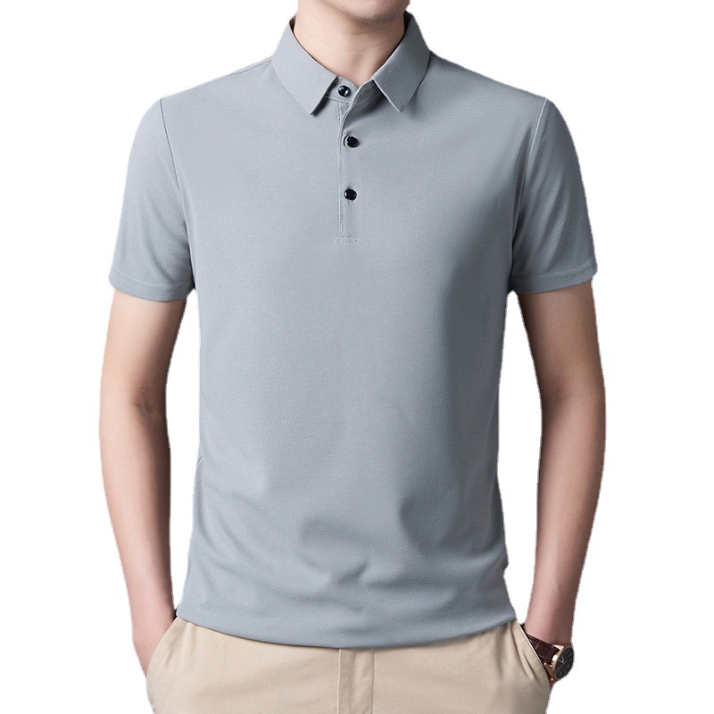 Polo Shirt Men's Short-sleeved Solid Color Lassel T-shirt Men's Cotton Summer New Loose Half-sleeved Casual Trendy Brand Men's Clothing