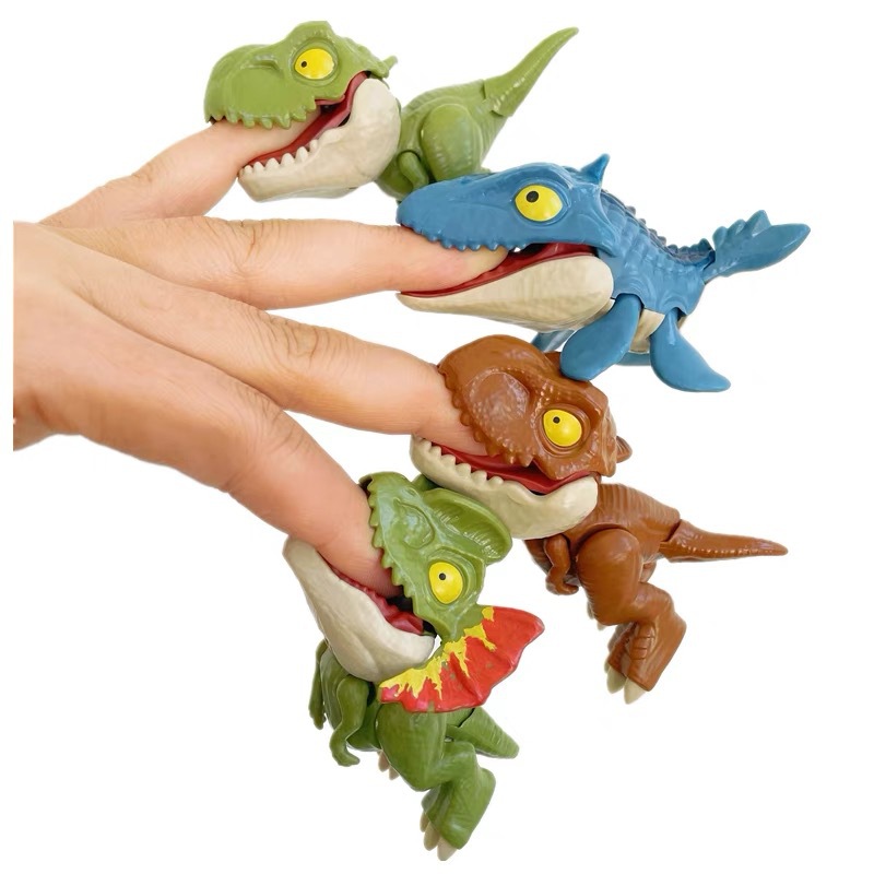 Dinosaur Finger Educational Toy Jurassic Bite Finger Dinosaur Doll Tyrannosaurus Cartoon Three Dragon Boy Children's Fingertips