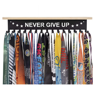 Metal Trophy and Medal Display Stand Bamboo Trophy Board Display Stand Metal Wall Mounted Medal Trophy Organizer