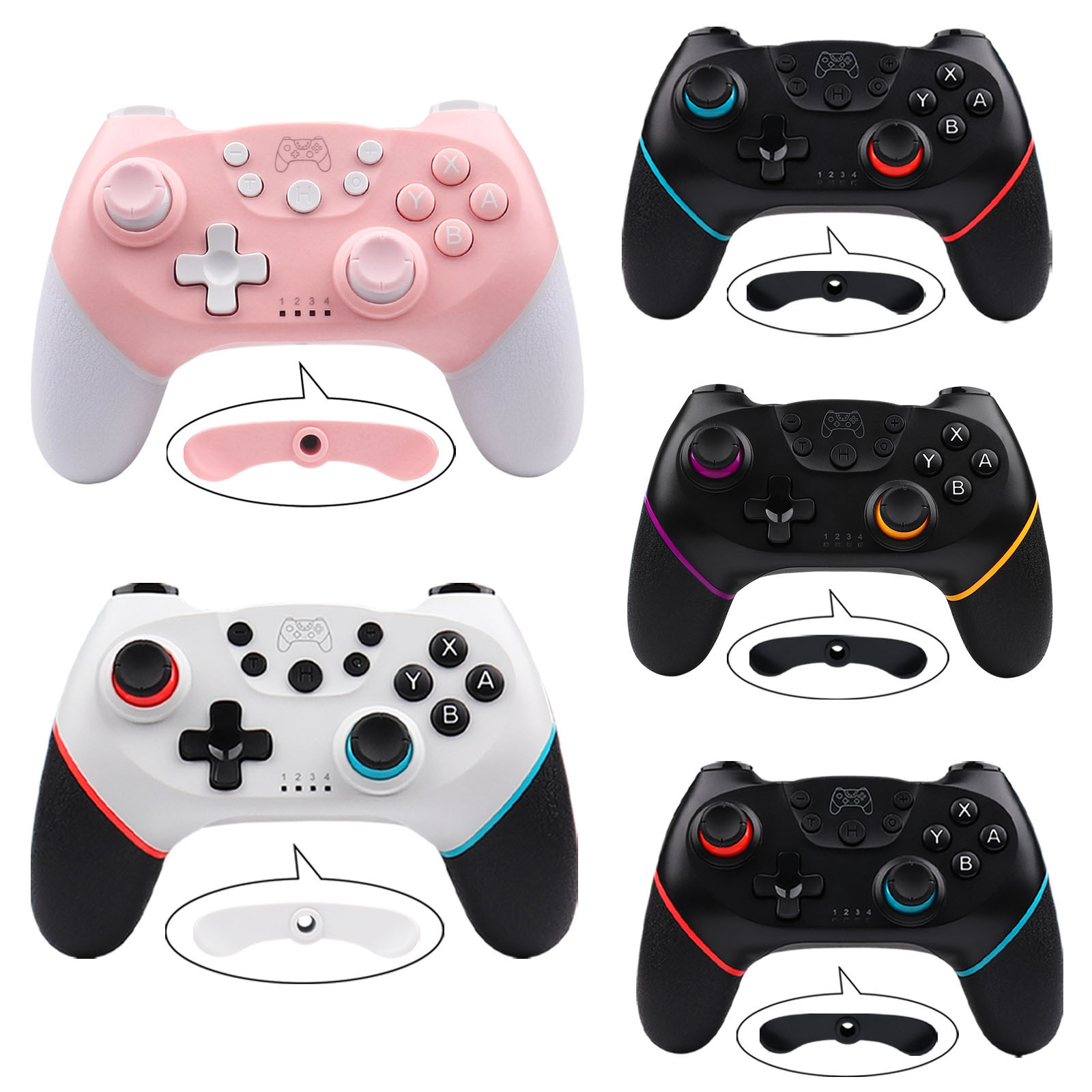 El interruptor plástico-revestido privado del GamePad de Bluetooth del interruptor inalámbrico favorable con la llave posterior de la programación macro despierta NS