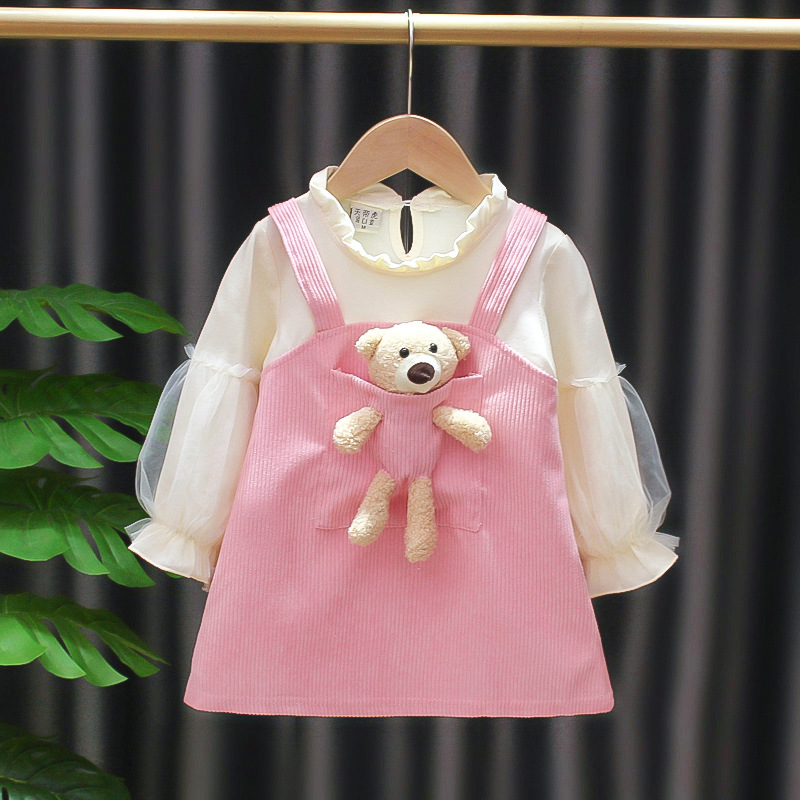 Children's Skirt Autumn Princess Dress Girls Autumn Dress Western Style Fake 2 3-Year-Old Baby Spring and Autumn Children's Wear 5