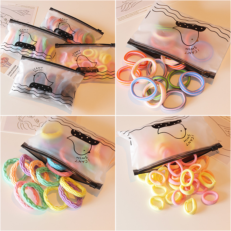In stock wholesale PE frosted chicken zipper bag hair ring underwear socks zipper bag student stationery pen storage bag