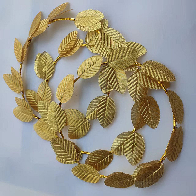 Cross-border Carnival Halloween Roman Golden Leaf Headring Bride Headwear Hair Band Wreath Portrait Mori Simulation Flower