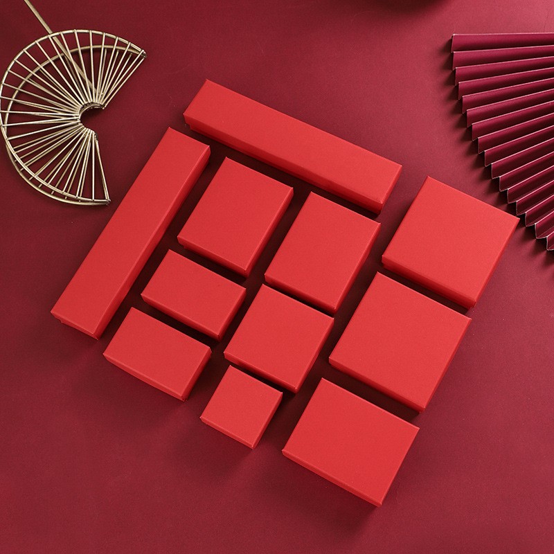 Factory direct cover Kraft paper packaging box earrings necklace ring bracelet box jewelry box wholesale spot