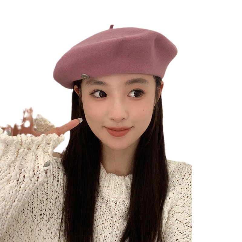 Nishimoto Hat Women's Summer Wool Internet Celebrity Beret Women's Retro Painter Hat Showing Face and Small Temperament Red Hat Trend