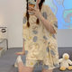 2025 New Style Pajamas Women's Summer Cute Short-sleeved Shorts plus size Internet Popular Style Outwear Summer suit Home Clothes