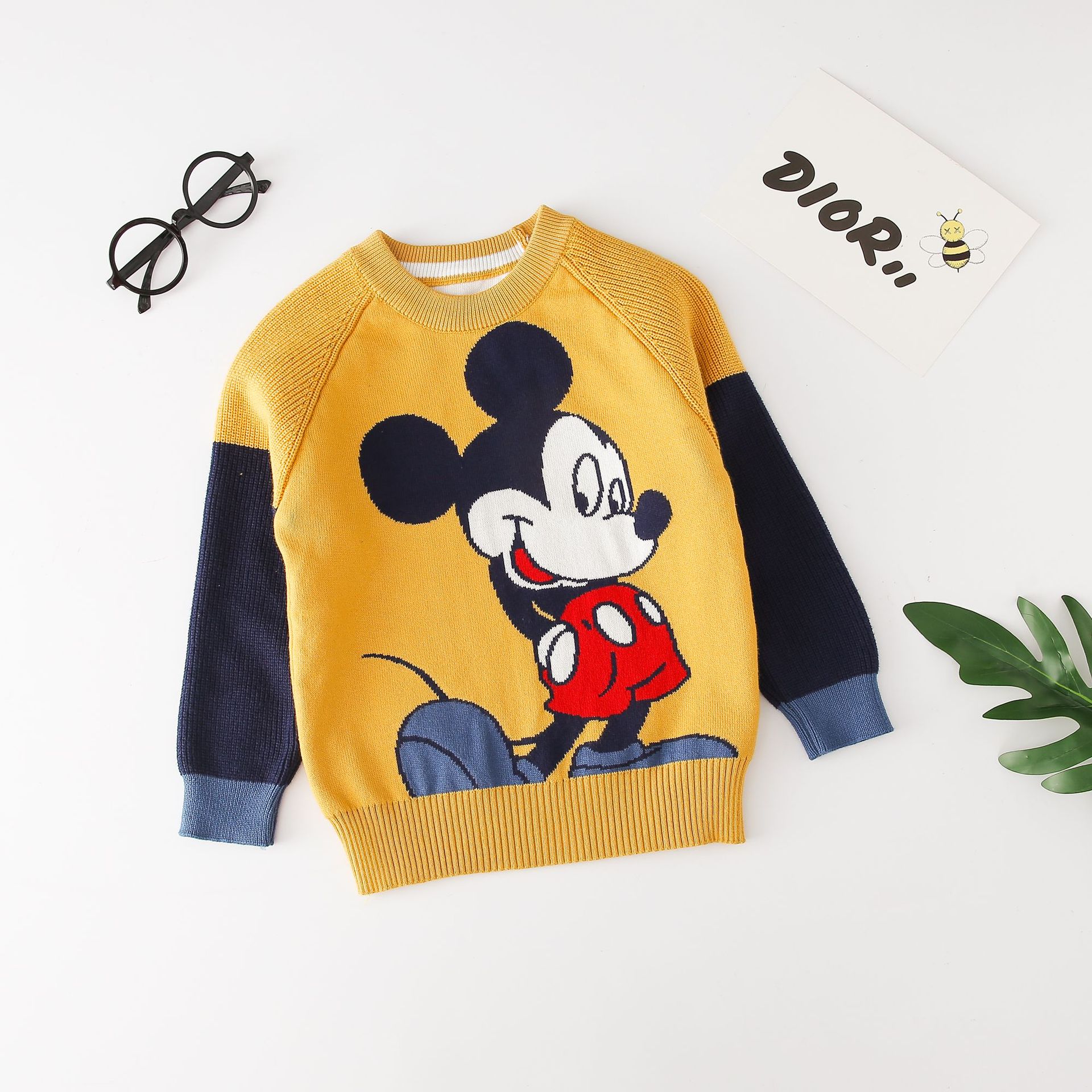 ins Children's Sweater Cartoon Boy's Knitted Sweater Children's Xinjiang Cotton Sweater Cute Girls' Sweater
