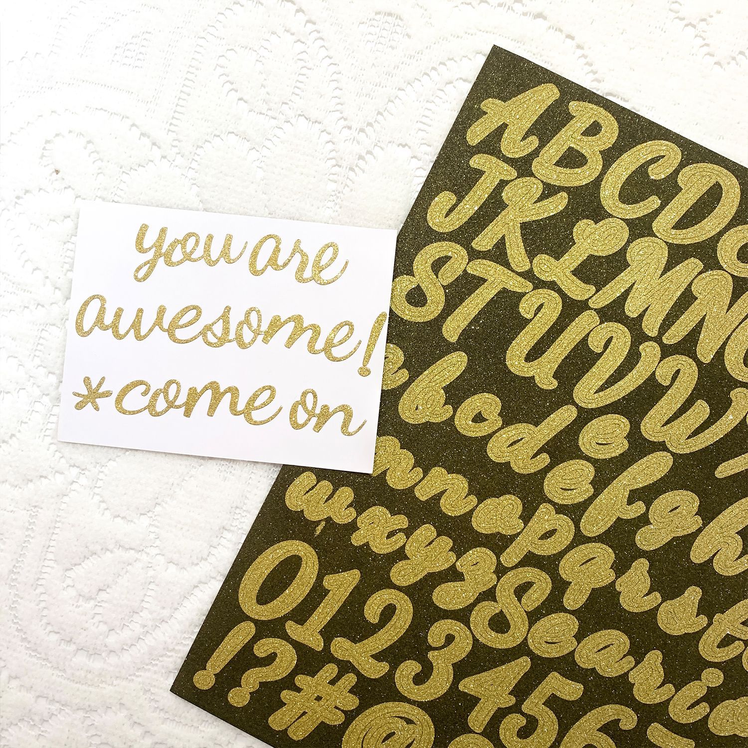 Cross-border Glitter Letter Sticker Golden Silver Digital Creative DIY Decorative Water Cup Mailbox English Letter Sticker