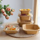 Disposable Kraft paper lunch box takeaway fruit cutting box fruit packing box dessert light food salad octagonal Bento paper bowl