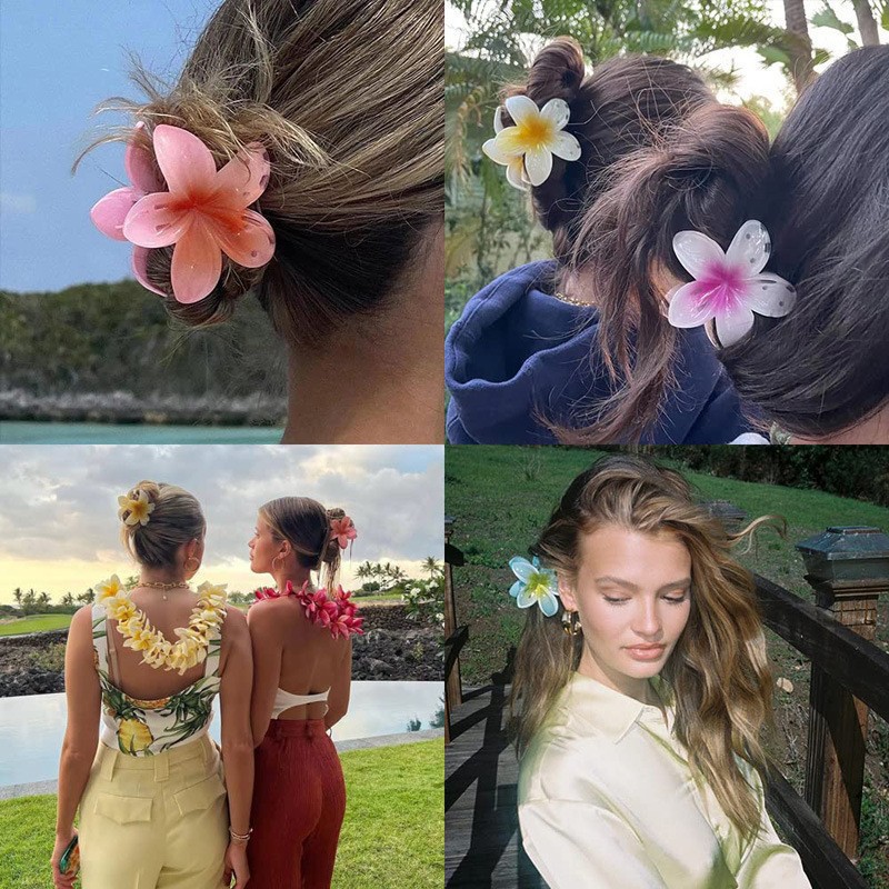 Egg Flower Grab Clip Advanced Gradient Flower Large Grab Clip Hair Accessories Super Fairy Head Disc Hair Headwear Shark Clip_voghion.com