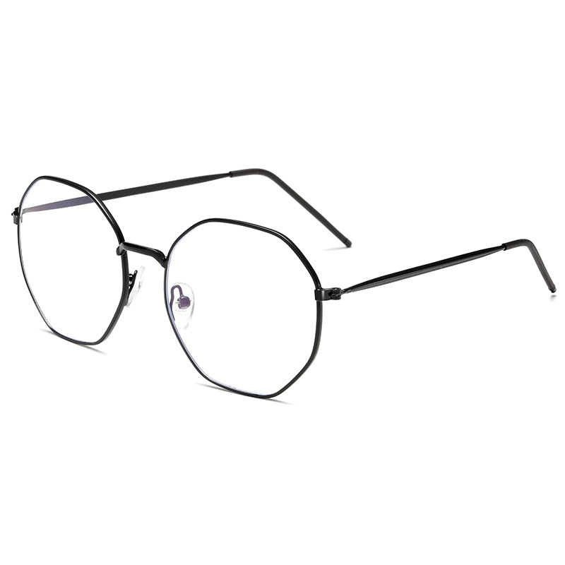 Polygon metal anti-blue light eye protection glasses frame factory direct student round face irregular plain glasses wholesale