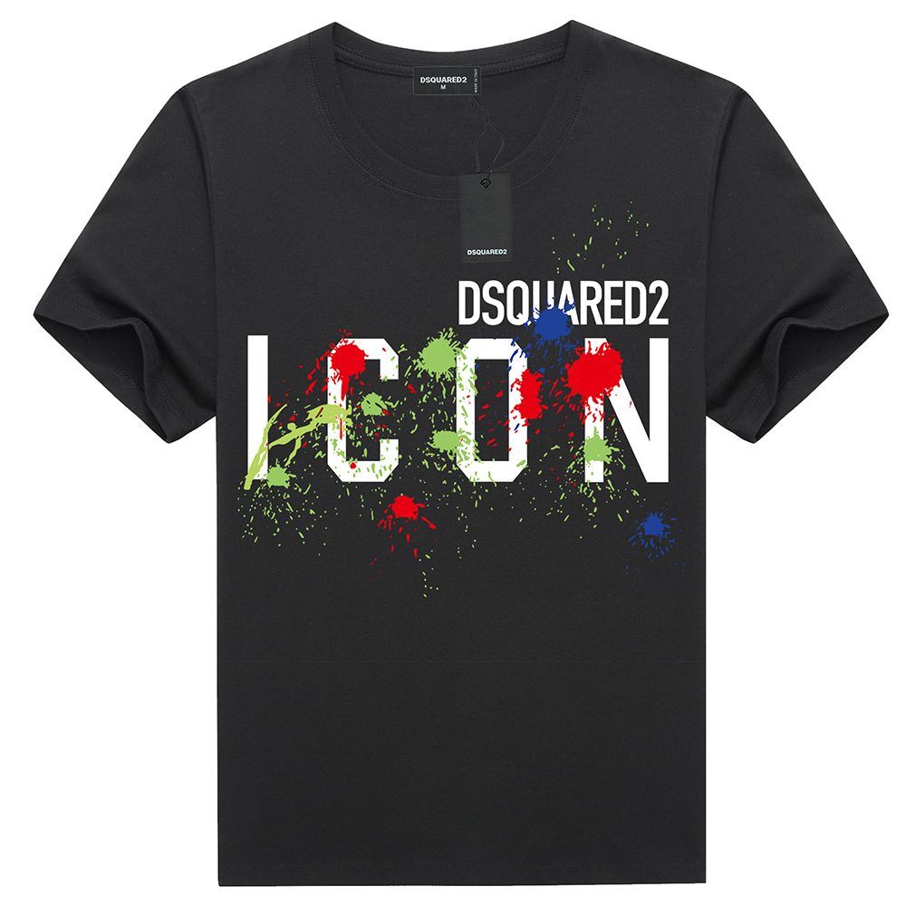 Men's Youth Summer DSQ2 Trendy Brand T-Shirt Short-sleeved Heavy Cotton Cross-border Supply T-Shirt Men's Simple Casual Top