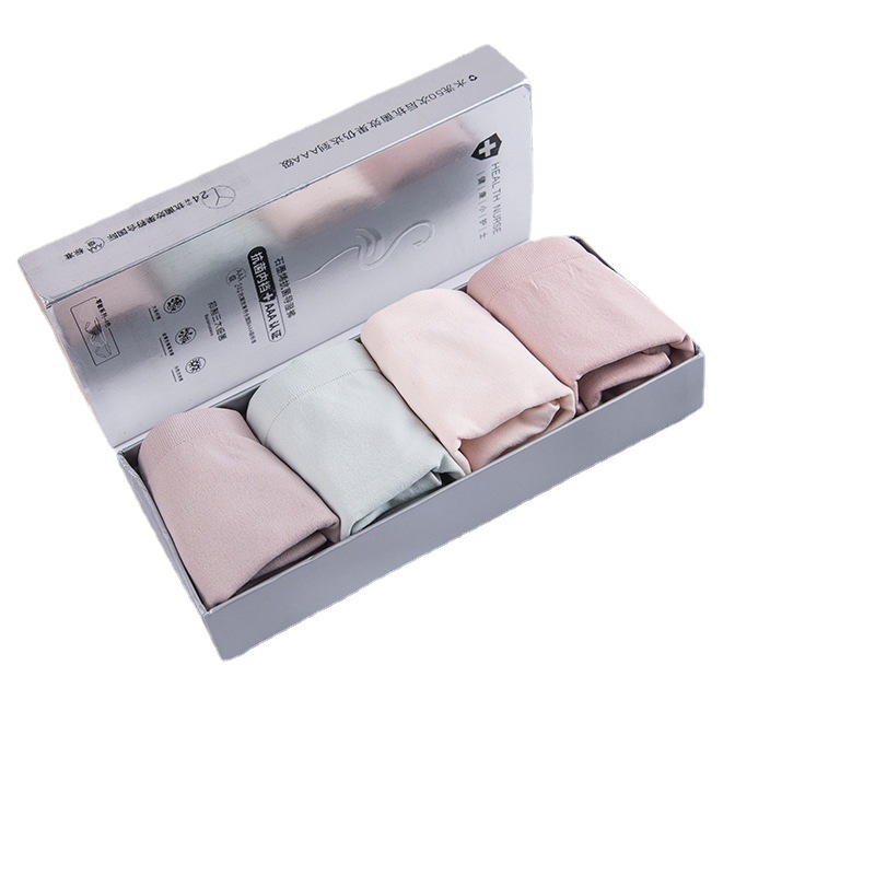 Silver Box 1.0 Graphene Boxed Antibacterial Bacteriostatic Deodorant Pure Cotton Underwear Women's Breathable Mid-Waist Briefs