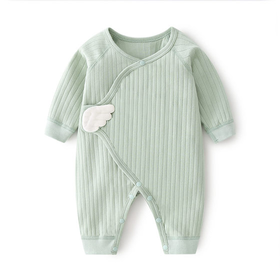 Newborn Baby Jumpsuit Children's Autumn and Winter Pure Cotton Boneless Clothes Newborn Pajamas Baby Boys and Girls Climbing Clothes Spring and Autumn