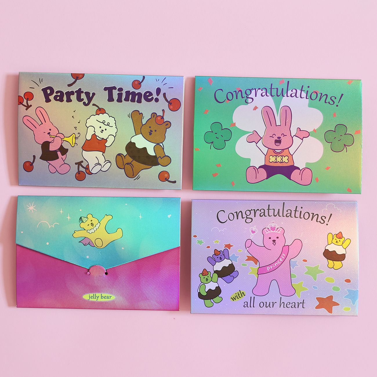 South Korea dailylike same bear dog holiday creative folding envelope greeting card laser birthday greeting card