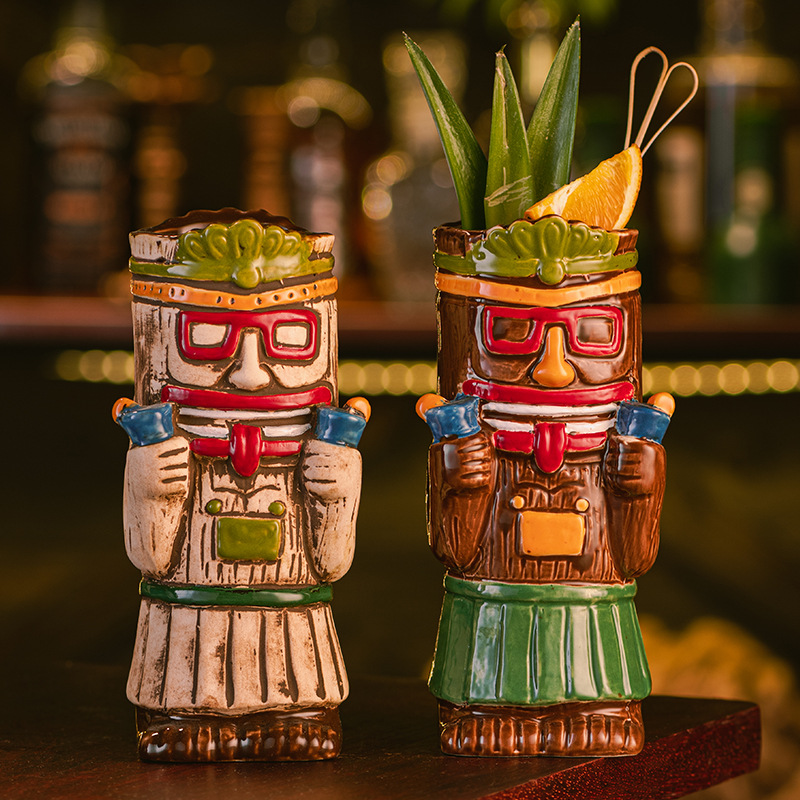 Hawaiian tiki mug creative cocktail Cup ceramic cup bar wine glass Special Cup decoration