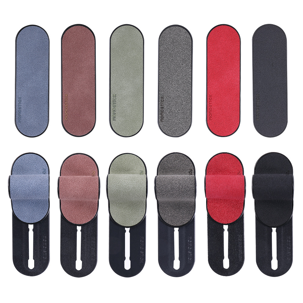 Momostick Patent Push-Pull Mobile Phone Ring Buckle Bracket Pu Sheepskin Fleece Ring Buckle Car Lazy Desktop