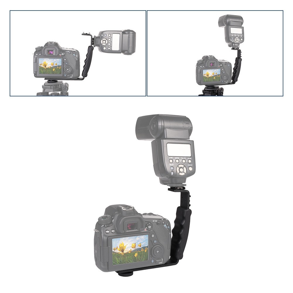 SLR camera double flying swallow top bracket U-shaped single double L Baorong mouth S Chuck bracket flash hot shoe bracket