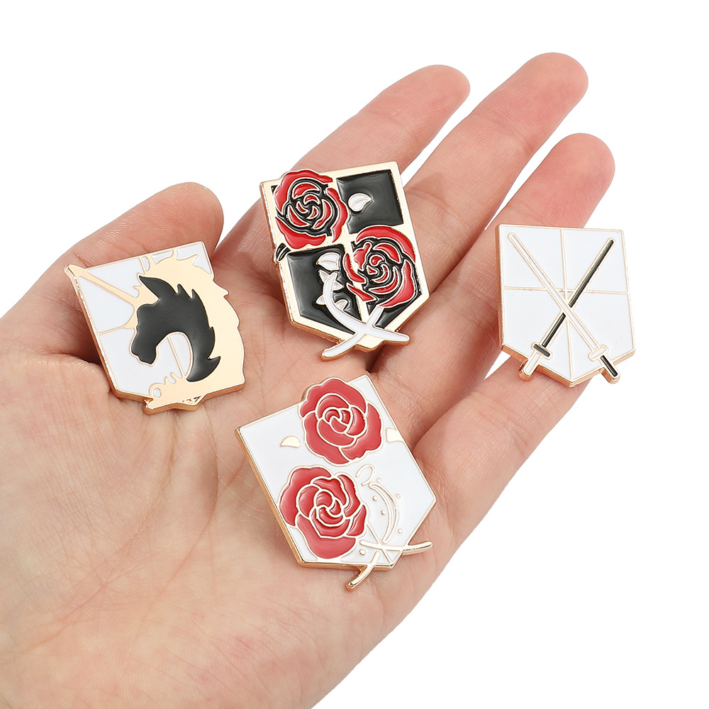 Animation Surrounding Attack Giant brooch Keeps Rose Law Enforcement Unicorn brooch Pin Badge