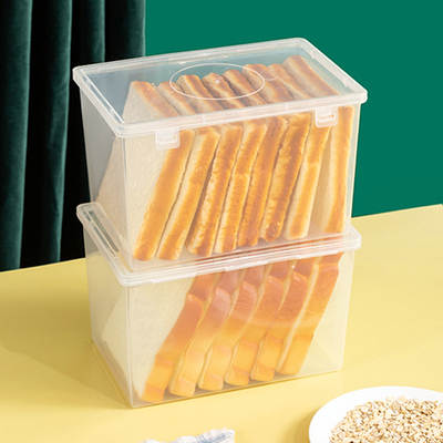 Bread storage box crisper transparent food grade snack toast storage box with lid cake sealed box