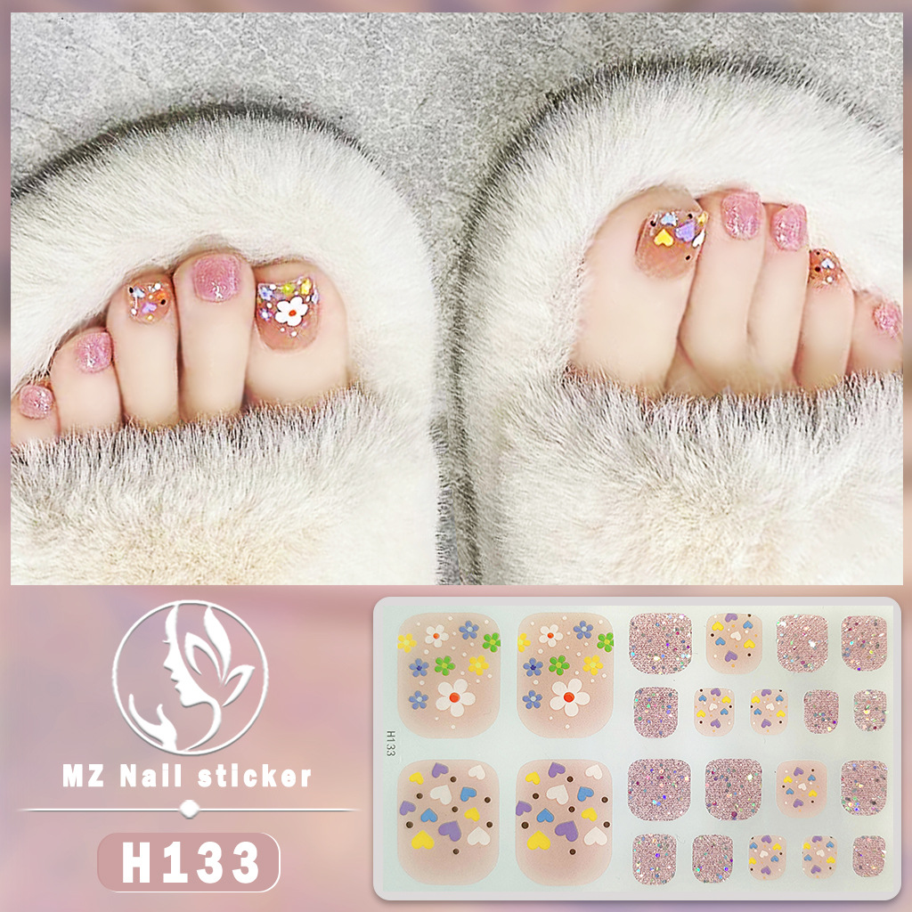 H New Toenail Sticker Nail Foot Sticker Technology Crystal Nail Oil Film Toenail Sticker Gel Nail Oil Film Foot Sticker