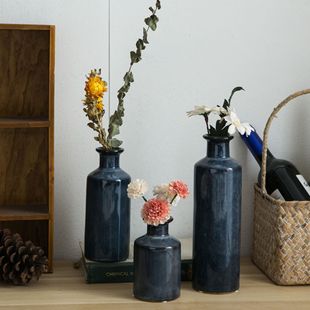 Cross-border ins Wind Dried Flower Ornaments Vase Creative Home Mini Ceramic Vase Ornaments Decorative Hydroponic Small Vase