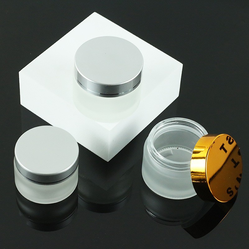 Transparent Glass Cream Bottle Frosted Cosmetics Bottled Eye Cream Bottle Frosted Skin Care Bottle Sample Empty Bottle