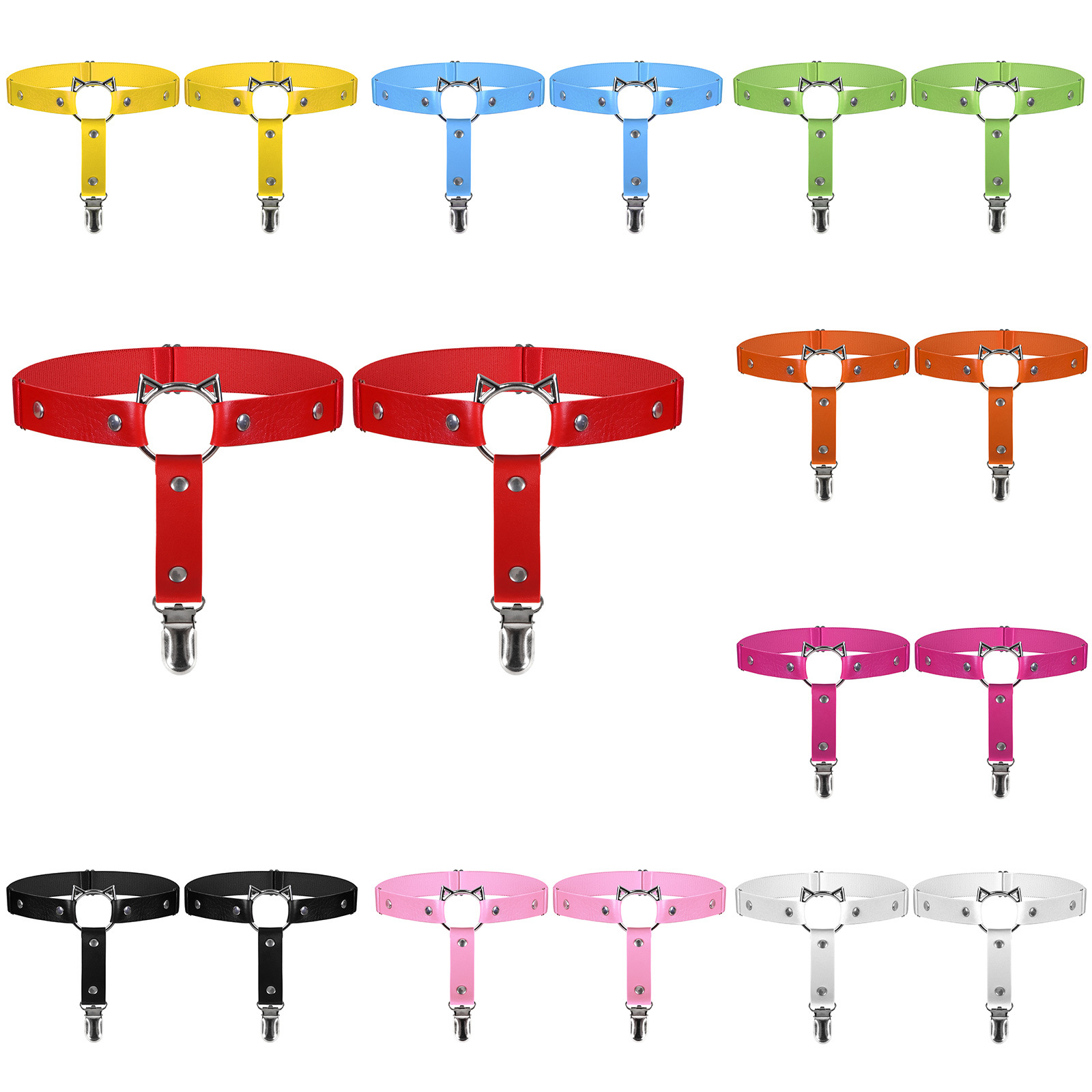Factory direct Korean version of Cat face thigh loop leg ring sexy elastic band Adjustment Non-slip buckle socks clip garter belt