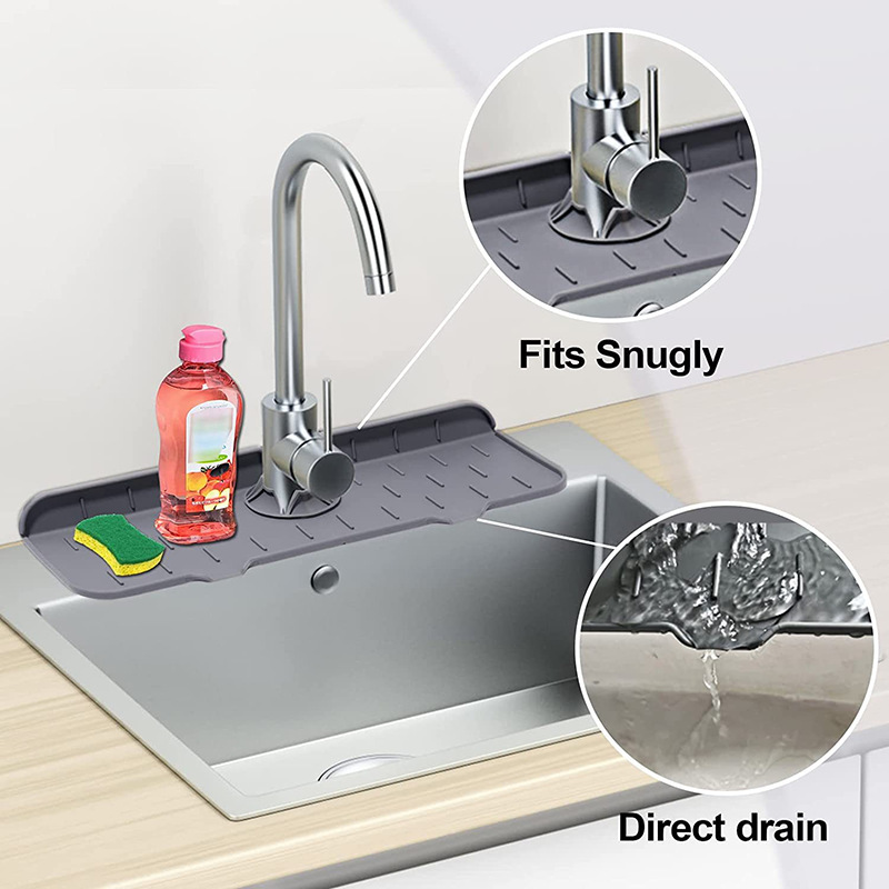 Now for Amazon Silicone Faucet Drain Pad Kitchen Anti-spill Washbasin Faucet Drain Pad Leaking Pad