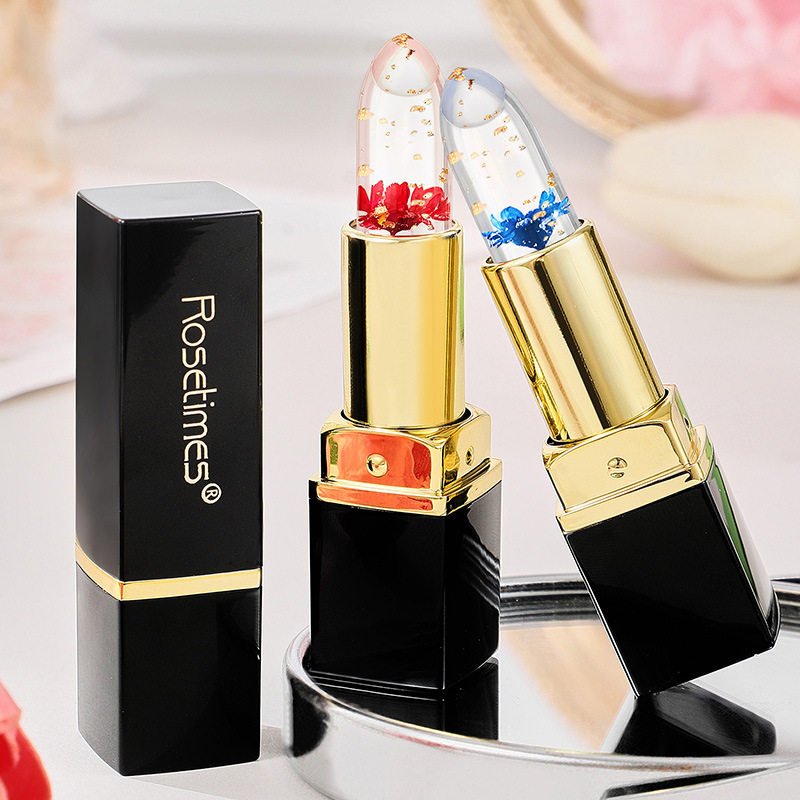Rose era petals jelly flowers lipstick flowers crystal color-changing Lipstick Lipstick moisturizing non-stick cup non-fading