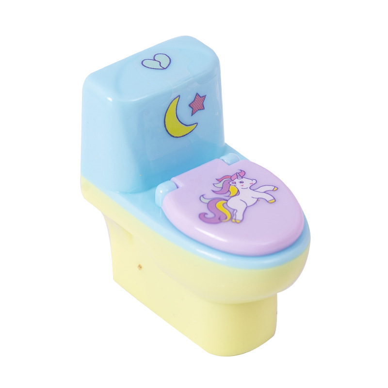 Cartoon student learning pencil sharpener animal series toilet shape pencil sharpener with rubber creative stationery gift