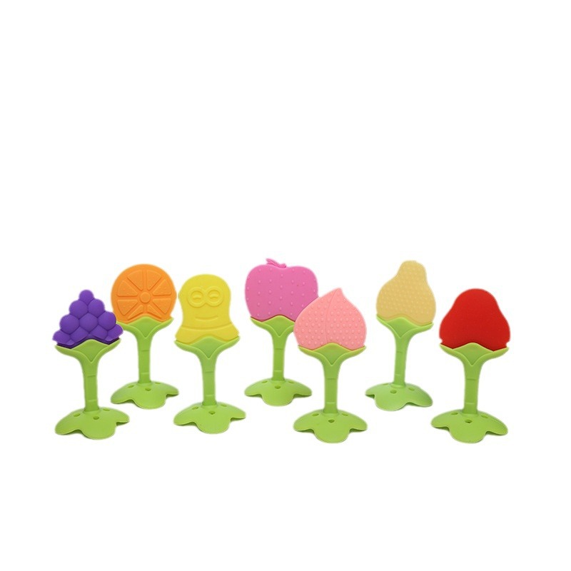 Baby teether teether teether stick baby teether three-dimensional fruit strawberry teether silicone storage box baby toy