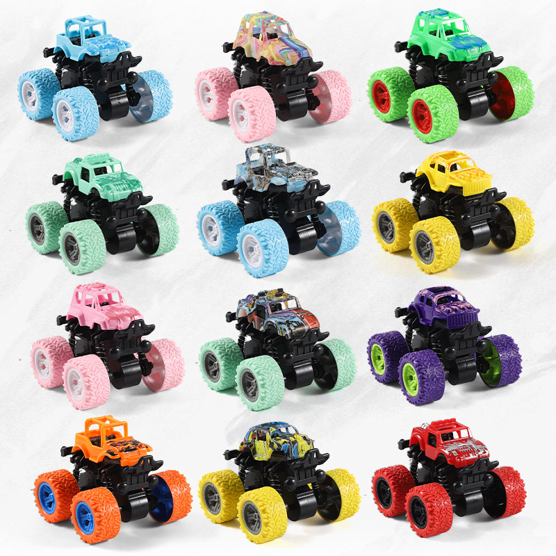 Internet-famous inertia four-wheel drive off-road vehicle Children's boy model car stall stunt toy car fall-resistant car