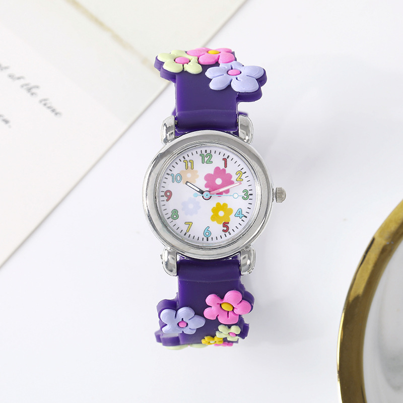 New children's factory direct plastic children's watch small flower multi-color wholesale can be mixed color
