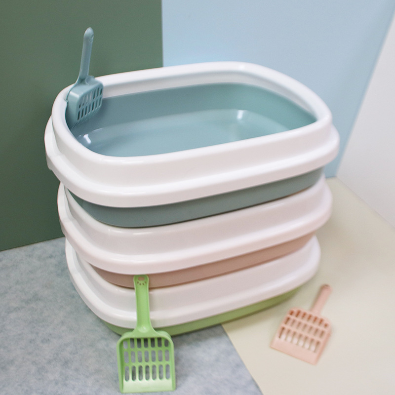 Semi-closed cat litter box anti-splash thickened pet products cat toilet shovel cat litter box