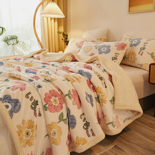 Amazon Spot Double Layer Blanket Thickened Winter Children's Small Nap Blanket Coral Fleece Warm Flannel Blanket