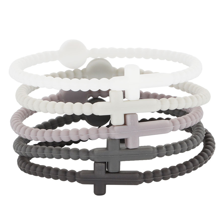 Amazon popular bracelet thin cross silicone bracelet children's bracelet new simple European and American bracelet