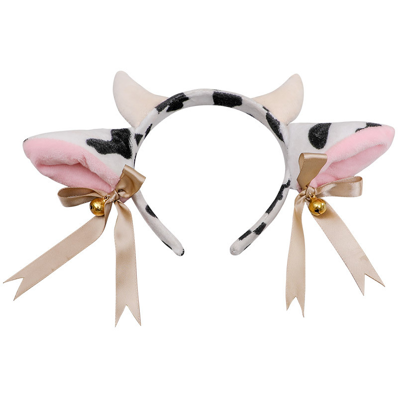 One-piece hand-made cow year cute Japanese and Korean women's online red cute plush KC cow headband beast ear headdress accessories
