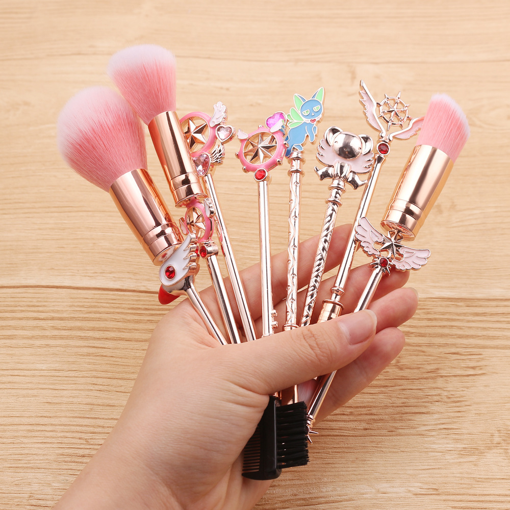 Cross-border Sailor Moon Unicorn Marvel metal makeup brush tool set source design