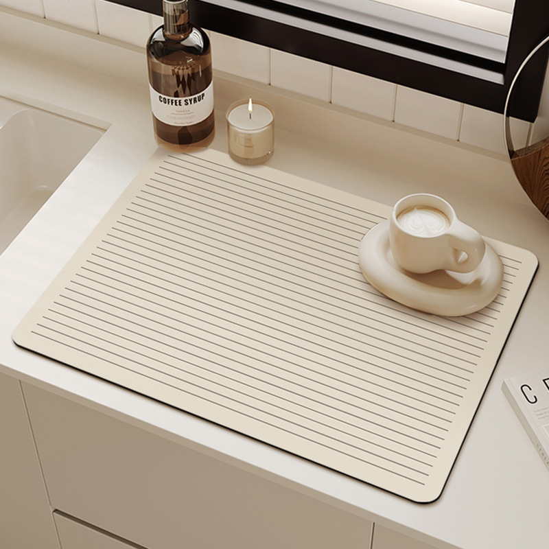 Modern Simple Household Water Absorbent Quick-drying Anti-slip Mat Living Room Coffee Table Diatom Mud Table Mat Kitchen Countertop Drain Mat
