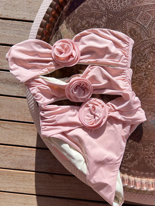 ワンピース水着女性クロスボーダー欧米ビキニ新作3d立体花レディース水着卸bikini2023|undefined