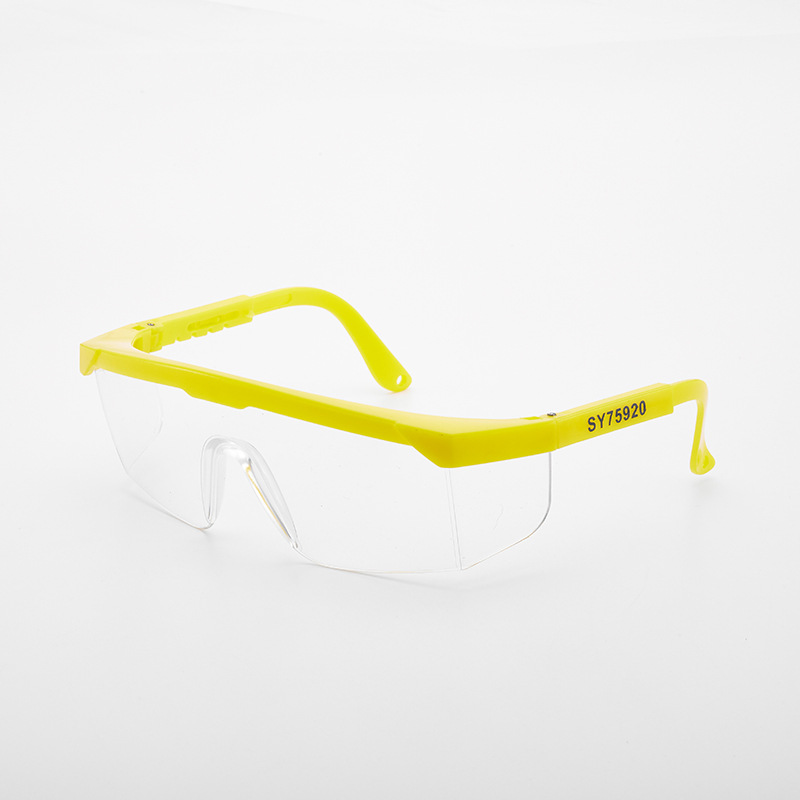 Factory Retractable Leg Glasses Black Frame White Sheet Anti-splash Labor Protection Glasses Dust-proof Protective Leg Goggles